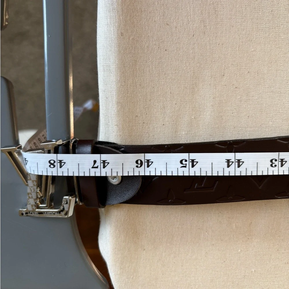 Brown leather Belt with Silver removable Buckle